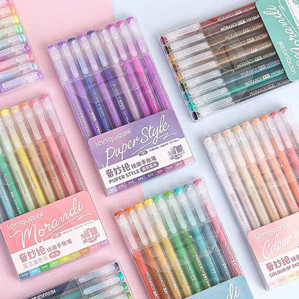 Languo 27-207 Colors Of One Set Drawing Handbook Pens Student DIY Graffiti Multi-Color Gel Pen Writing Marker Stationery