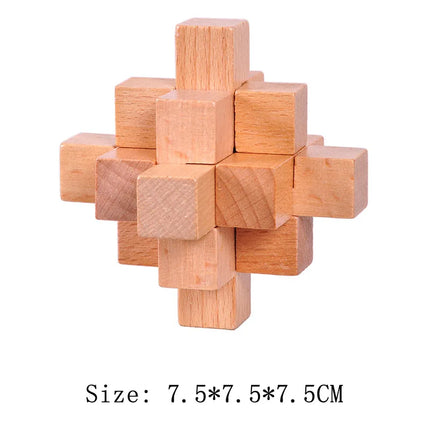 Wooden Luban Lock Unlock Interlocking Puzzle Rompecabezas IQ Test Brain Teaser Game For Adults And Kids Educational Toys