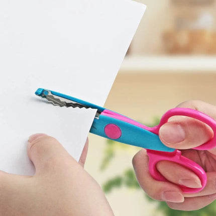 Cute Decorative Lace Scissors Set Safety Art Craft Scissors for Student DIY Album Paper Cutting Perfect Back to School