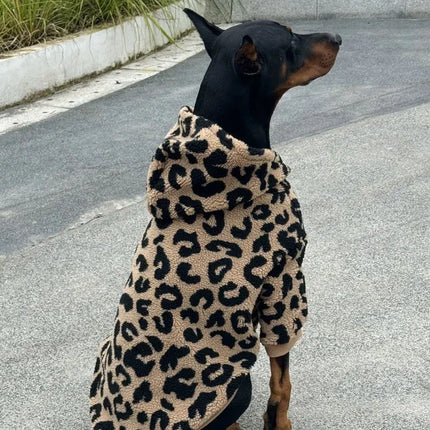 Fashion Dubin Clothes Handsome Big Dog Clothes Winter Warm Lamb Wool Clothes Border Herding Weimar Medium and Large Dog Hoodies