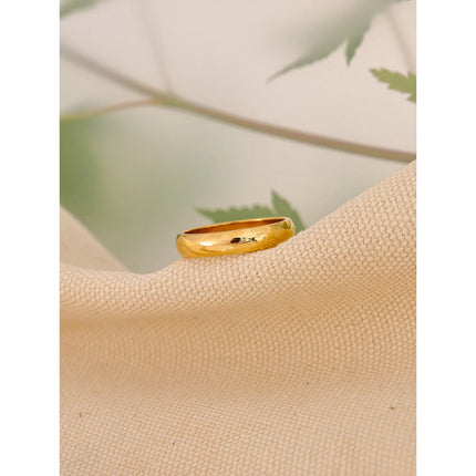 Yhpup 6789# Daily Classic Fashion Stainless Steel Smooth Glossy Ring 18k Gold Plated Hypoallergenic Jewelry High Quality Plated
