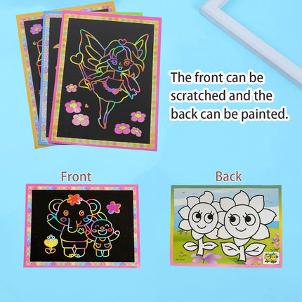 Random 8/10pcs A Lot Magic Scratch Art Doodle Pad Painting Cards Toys Early Educational Learning Drawing Toys