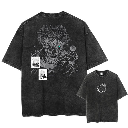 Gojo Satoru Jujutsu Kaisen T Shirt Men Women Tshirt Washed Cotton T-shirt Clothing Summer Short Sleeve Oversized Tees Streetwear