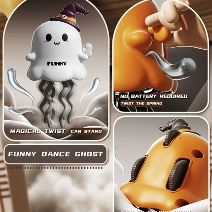 Dancing Ghost&Dancing Pumpkin Kids Clockwork Pet Toys Cartoon Interactive Baby Crawling Toys Dance Toys Halloween Christmas Gift
