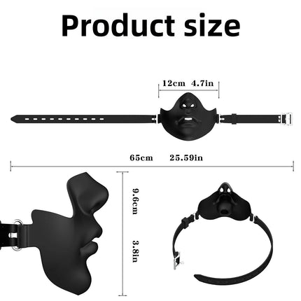 New Production Face Mask Mouth Gag Sex Bondage Breathable Ball Gag Dildo Adjustable Oral Plug Mask Juguetes Sexuales Adult Toys