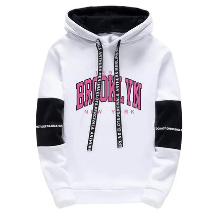 Booklyn Print Hoodies for Woman Urban Casual Fashion Tracksuit Hooded Sweaatshirt Sweatpants Home Outdoor Comfort Pullover