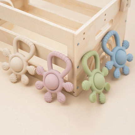Baby Silicone Teether Rattle Toys BPA Free Palm Design Chewing Toy for Infants Newborn Gifts Easy to Grip Babies Teething Toys