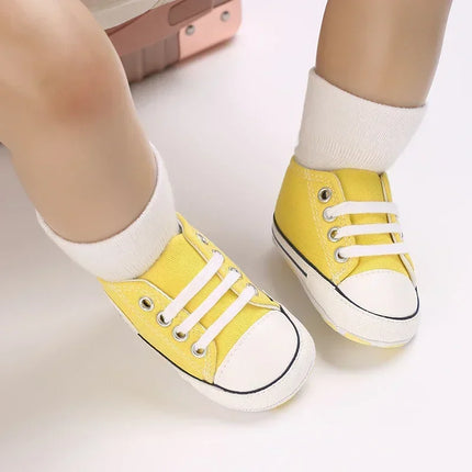 Baby Canvas Classic Sports Shoes Newborn Boys and Girls Printed Star First Walkers Shoes Infant Anti slip Baby Shoes