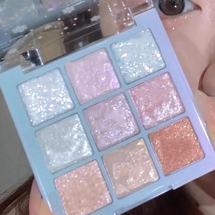 1Pc Pearlescent Eyeshadow Palette Sparkling Sequin Earth Blue Purple Shimmer Highlight Metallic Eye Shadow Glitter Eye Pigments