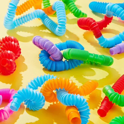 36PCS Pop Tubes Fidget Tubes Party Favors Sensory Toys Connectable Extendable Stress Relief Party Favors School Reward Gifts