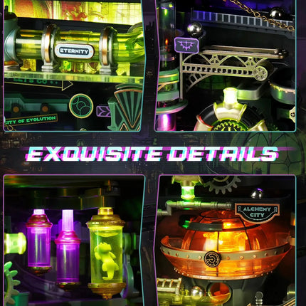ROKR Pinball Track Model Assembly Set - Alchemy City, 3D Adult Puzzle, DIY Miniature Model Set, Ideal Gift for Adults, MR04S