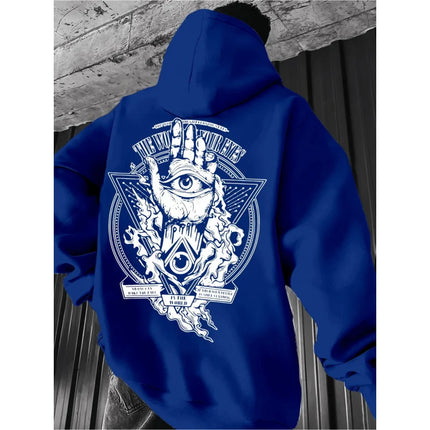 Ling Moyun'S Selected Spring And Autumn Essential Hooded Pullover Sweatshirt, Fashionable Printed Craftsmanship,