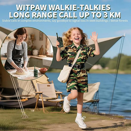 2 Pack Rechargeable Kids Walkie Talkies,3 Miles Long Range,2000mAh Long Lasting, Birthday Gifts for 3-12 Years Old Boys Girls