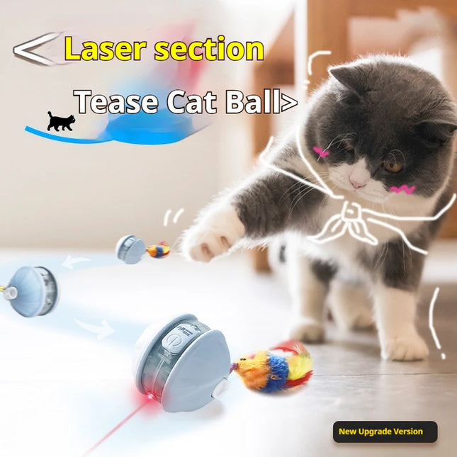 Upgraded Cat Interactive Ball Toys, Infrared Automatic Rolling Ball Tail, Rechargeable Smart Pet Toy, Cat Training, Imitate Mouse