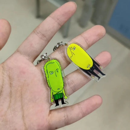 Anime Roronoa Zoro Vinsmoke Sanji Cosplay Keychain Abstract Funny Acrylic Pendant Keyring Key Chain Bag Ornament Accessory Props
