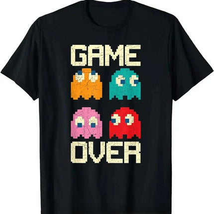 Summer Game Over 80s Funny Children T-shirt Nostalgia Arcade Ghost Gamer Kid's Clothing Boys T Shirt Short Sleeve Cotton Tshirt