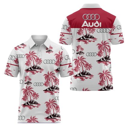 2026 3D Printed Audi Short-Sleeved Polo Shirt High-Quality Casual Sports Fashion T-Shirt Collar Fast Shipping