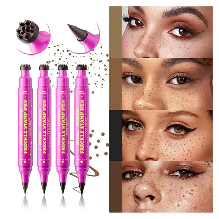 Double-end Freckles Stamp Pen Makeup 3-IN-1 Eyeliner Freckle Seal Waterproof Face Concealer Contour Natural Brown Freckle Makeup