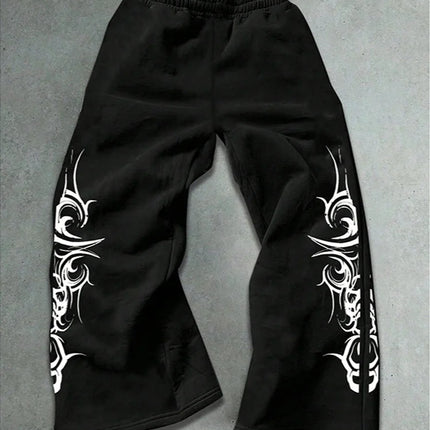2026 High Street Pants Men Fashion Y2K Sweatpants New Harajuku Hip-Hop Trousers Spring Summer Printed Streetwear Wide-leg Pants