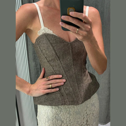 Sexy Slim Red Tube Top Women's Fashion Sleeveless Backless Solid Closed Waist Sling Female 2026 Spring Summer Lady Vest Party