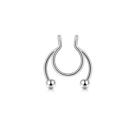 Women Fake Piercing Nose Ring Hoop Septum Piercing Nose Clip Rock HipHoop Stainless Steel Magnet Fashion Body Jewelry Wholesale