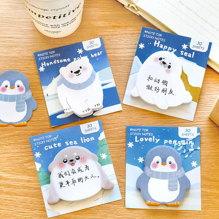 Ins Cartoon Cute Animal Sticky Note Student Special-shaped Penguin Note Book Can Paste Messages and Notes N Times Memo Pad