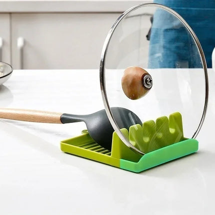 Pan Lid Holder Supports Spoons Pot Cover Rests Spatula Stand For Kitchen Convenience Utensils Tools Accessories Cooker Organizer