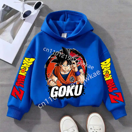 Cartoon Pattern Clothes Clothing Kids Gift Dragon Ball Thick Hoodies for Children Goku Anime Sweatshirt Boys Girls Hoodie