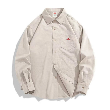 Korean Style Summer With Pocket Embroidery Button Down Tee high quality Men's Women Casual Long Sleeve Shirt Fashion couple Tops