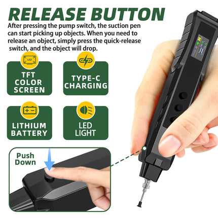 Rechargeable ESD-Safe Electric Vacuum Suction Pen Kit – Portable SMD Component Handling and Desoldering Tool