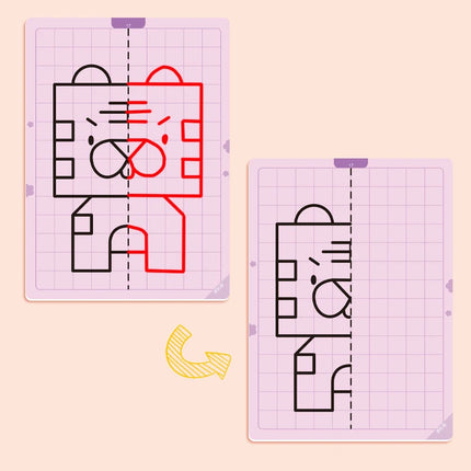 20 Pages Kids Lattice Symmetrical Drawing Toys Concentration Fine Motor Skill Pen Control Training Erasable Painting Cards