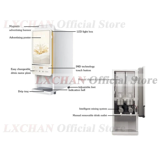 HomeWise CIMT2 Commercial Instant Soymilk Maker Automatic Instant Beverage Maker Soymilk/Coffee/Milk/Hot Chocolate 110V 220-240V