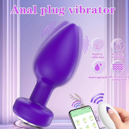 APP Control Anal Plug Vibrator Female Vaginal Masturbator Male Prostate Massager Vibrating Butt Plug Adult Sex Toys for Couples