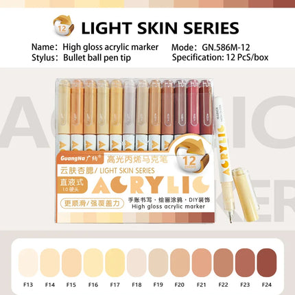 Guangna 168/72 Colors High Gloss Acrylic Marker Pen Set,Hard Headed Drawing Pens,Professional-Grade Paint Pen for DIY Graffiti