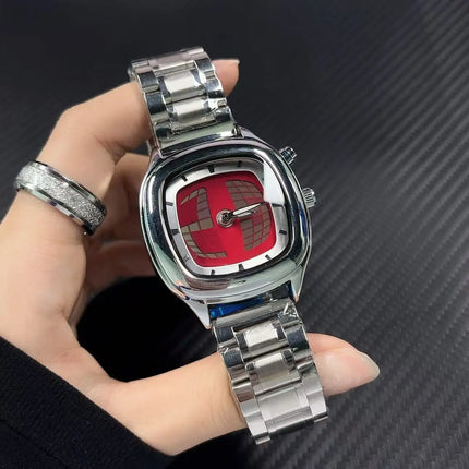 2026New Design Fashion Retro Steel Belt Dual Display Watch Trend Quartz Couple Watch ideal Choice For Birthday & Lover Gifts