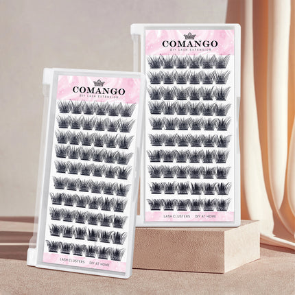 DIY Cluster Lashes For Personal Makeup 60 Pcs Wide Stem Clusters C D Curl 8-18mm CoMango Eyelash Extension