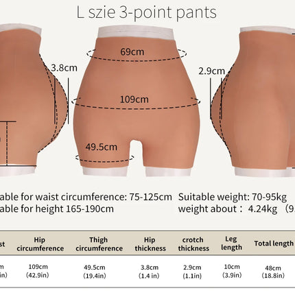 Silicone Buttock Thick Hips Panties Fake Butt Silicone Buttock Cospaly Drag queen Crossdressing Honeycomb
