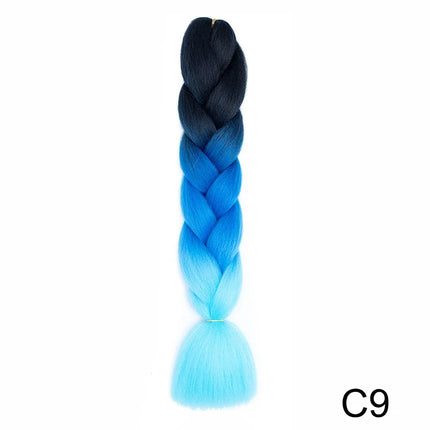 Synthetic Jumbo Braids Hair 24Inch Braiding Hair Extensions Ombre Fake Hair For Crochet Box Braid Blue Purple for Women
