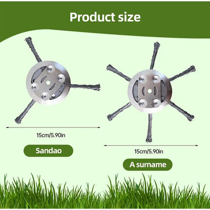 6 Inch Steel Wire Trimmer Grass Head Rust Removal Wheel Weed Removal Lawn Mower Universal Brush Blade Gardening Hand Tool