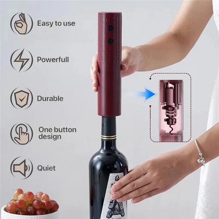 HIM-Red Wine Electric Bottle Opener Corkscrew Automatic Wine Opener Vacuum Wine Stopper Decanter For Bar Kitchen