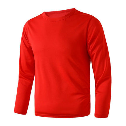 1/5 Set Of 2026 Spring/Summer New Item Youth Solid Color Sports Quick Drying Long Sleeved Casual T-shirt For 13-16 Year Old Boys