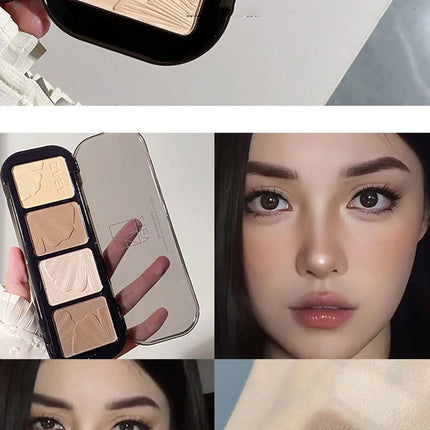 4 Color Contouring Highlighter Shading Palette Natural Nose Shadow Aegyosal Face Three-dimensional Matte Brighten Bronzer Makeup