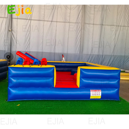 Inflatable Gladiator Joust Arena Game Set - 13x13ft 4 Person Joust Arena with 4 Jousting Sticks & Helmets, Commercial Grade PVC Inflatable Jousting Ring for Party, School & Team Building Events