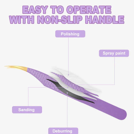 AILEISHI Eyelashes Tweezers Stainless Steel Superhard Tweezers High Precision Anti-static Tweezers For Eyelash Extensions Tools