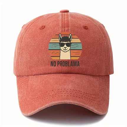Male and female cartoon alpaca baseball cap with curved brim suitable for outdoor activities such as camping and travel