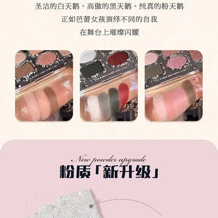 Flower Knows Swan Ballet Series Makeup 6 Color Eyeshadow Palette Matte Pearl Face Palette Glitter Palette Cosmetics