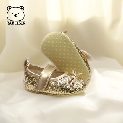 Baby girl princess shoes birthday shoes 0-18 months baby walking shoes soft soled bow shoes