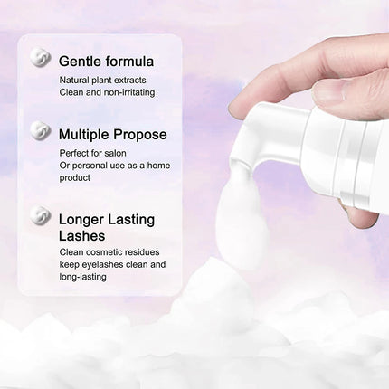 Eyelash Cleanser Gentle and non-irritating formula Deep Clean Cleanser For Makeup Tools Mascara Remover Salon Home Use Rich foam
