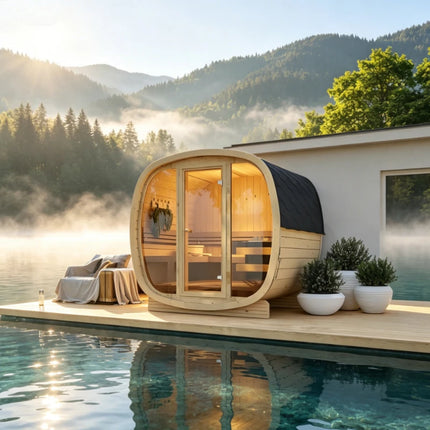 Customized Modern Design Traditional Dry Steam Sauna Room Premium Outdoor for 4 People Electric Heating Hemlock for Villas
