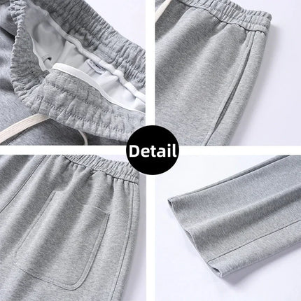 Autumn Men Sweatpants Korean Fashion Sportswear Drawstring Wide Leg Neutral Straight Track Pants Cotton Loose Casual Trousers